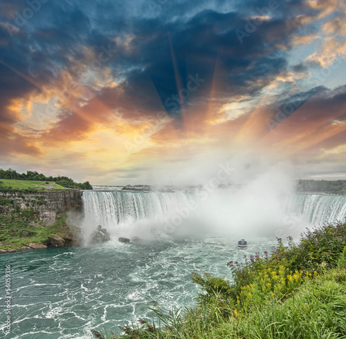 Photo: Niagara Falls. Beautiful side view at summer time Niagara Falls. Beautiful side view at summer time