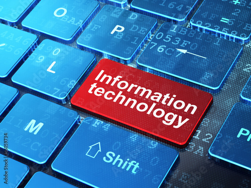 Illustration: Data concept: Information Technology on computer keyboard backgr Data concept: Information Technology on computer keyboard backgr