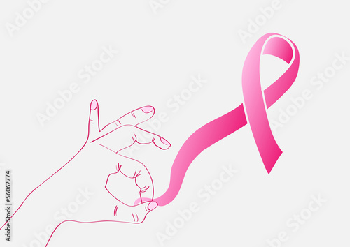 Vector: Breast cancer awareness ribbon transparency human hand EPS10 fil Breast cancer awareness ribbon transparency human hand EPS10 fil