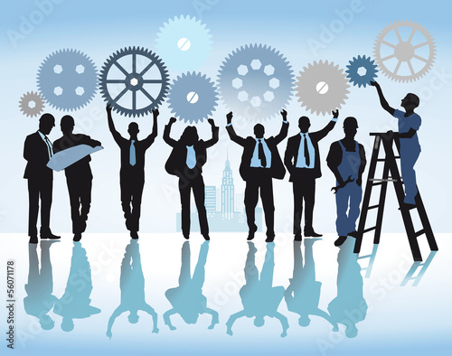 Vector: Zusammenarbeit in Unternehmen Zusammenarbeit in Unternehmen