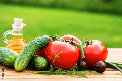 Photo: cucumber and tomatoes cucumber and tomatoes
