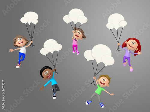 Illustration: 3D talkative kids 3D talkative kids