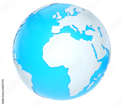 Illustration: 3D world map 3D world map