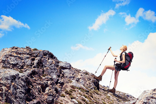 Photo: Young woman mountaineer Young woman mountaineer