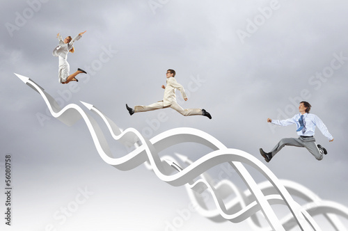 Photo: Businesspeople jumping Businesspeople jumping
