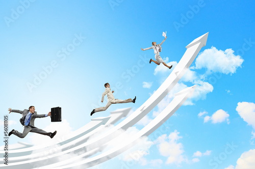 Photo: Businesspeople jumping Businesspeople jumping