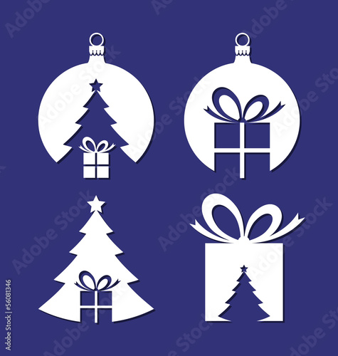 Vector: Negative space Christmas icons Negative space Christmas icons