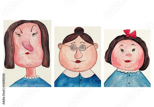Illustration: avatars. watercolors on paper avatars. watercolors on paper