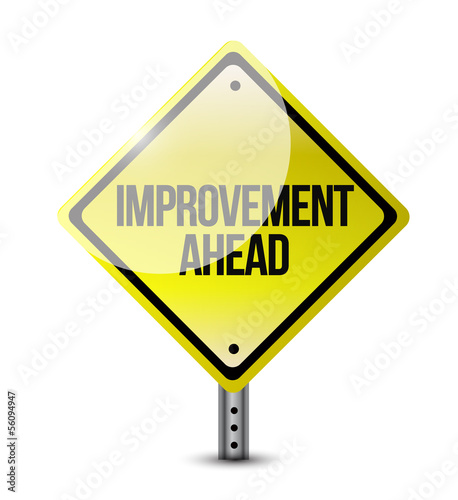 Illustration: improvement ahead road sign illustration design improvement ahead road sign illustration design