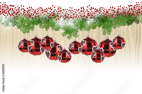 Illustration: Weihnachtsgirlande rot grün Weihnachtsgirlande rot grün