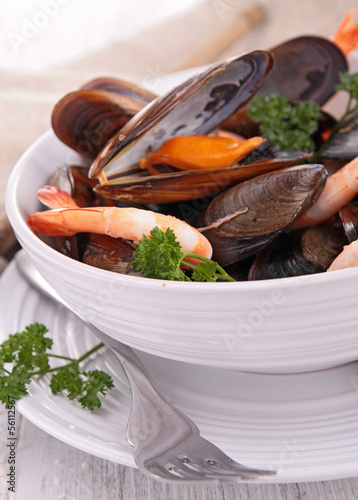 Photo: mussel,clam and shrimp soup mussel,clam and shrimp soup