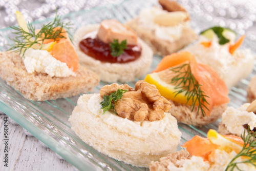 Photo: assortment of canape,toast assortment of canape,toast