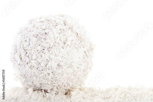 Photo: Snowball isolated over white background Snowball isolated over white background