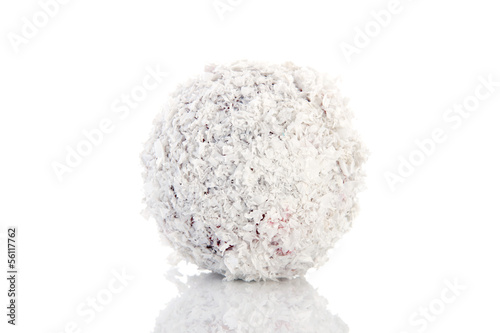 Photo: Snowball isolated over white background Snowball isolated over white background