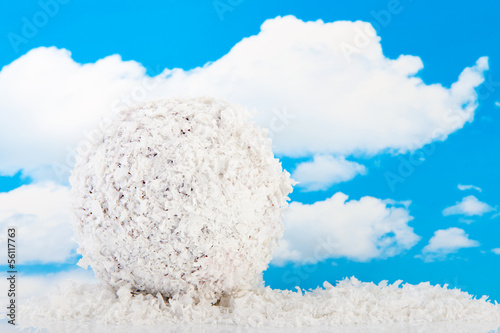 Photo: Snowball isolated over white background Snowball isolated over white background