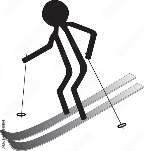 Illustration: man on ski man on ski