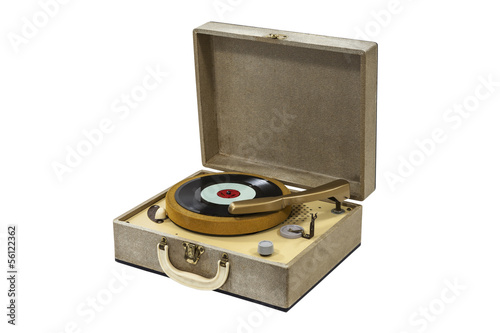 Photo: Little Retro Record Player Isolated Little Retro Record Player Isolated