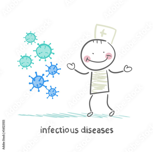 Vector: infectious diseases stands next to infection infectious diseases stands next to infection