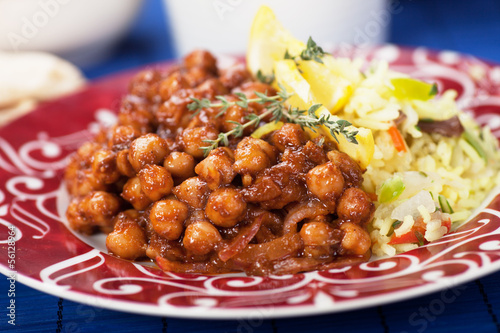 Photo: Chana masala with rice Chana masala with rice