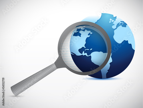 Illustration: globe under search illustration design globe under search illustration design