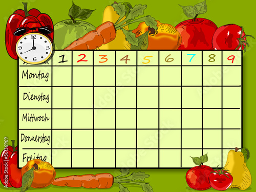 Vector: Stundenplan, Schule Illustration Stundenplan, Schule Illustration