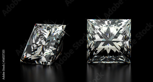 Illustration: Princess Cut Diamond Princess Cut Diamond