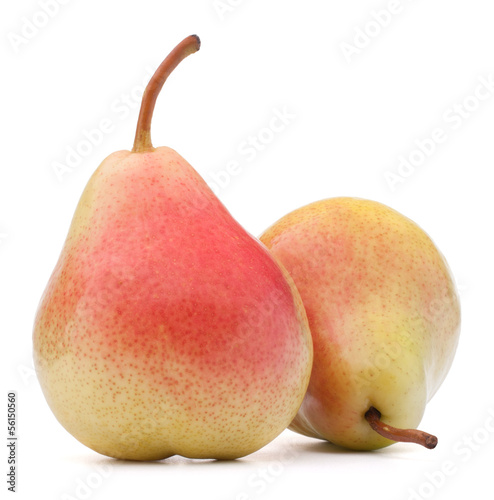 Photo: Ripe pear fruit isolated on white background cutout Ripe pear fruit isolated on white background cutout