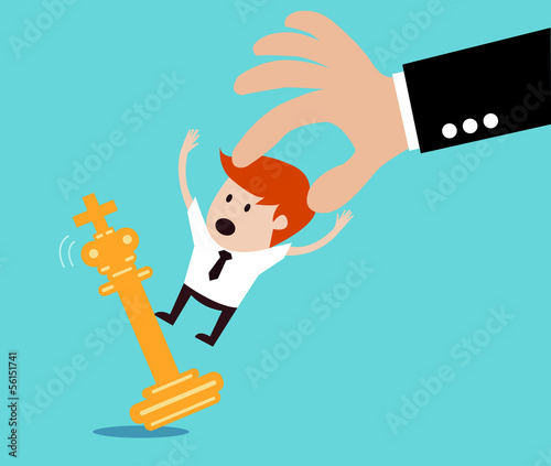 Vector: concept of playing chess game business man defeating the king concept of playing chess game business man defeating the king