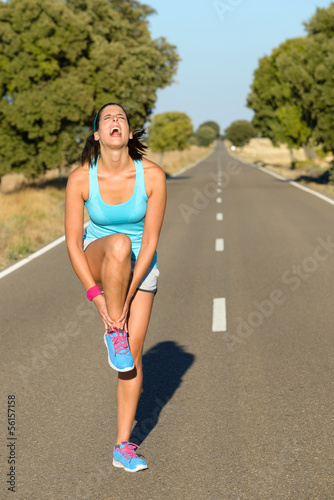 Photo: Runner with ankle sprain screaming Runner with ankle sprain screaming