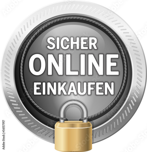Vector: Siegel Button Sicher online einkaufen Siegel Button Sicher online einkaufen