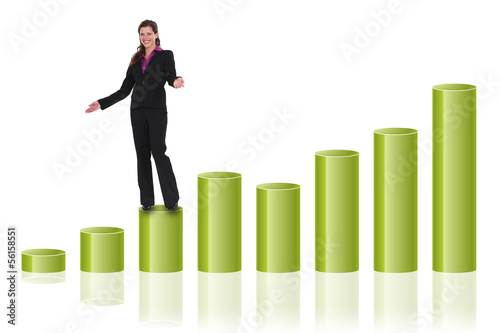 Photo: Businesswoman on a graph Businesswoman on a graph