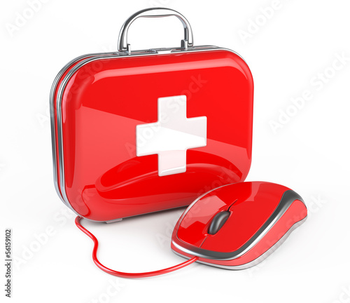 Illustration: Mouse and First Aid Kit Mouse and First Aid Kit