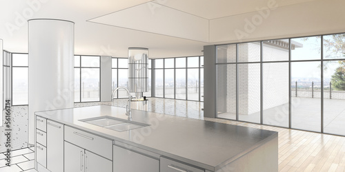 Illustration: Empty Penthouse Loft (construction) Empty Penthouse Loft (construction)