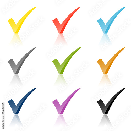 Vector: Set Haken bunt mit Schatten Set Haken bunt mit Schatten