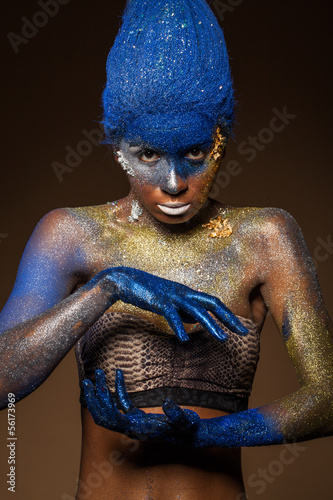 Photo: Beautiful woman with bodyart Beautiful woman with bodyart