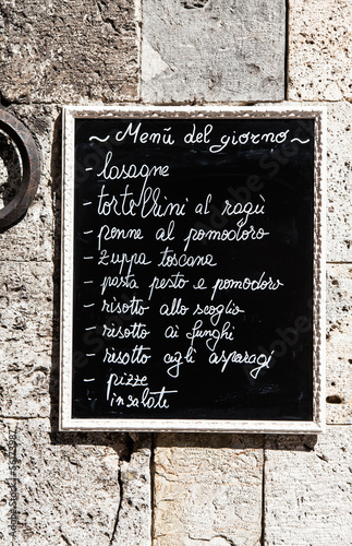 Photo: Italian Menu Italian Menu