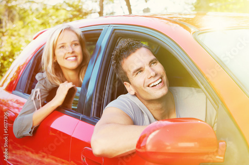 Photo: Young people in the car Young people in the car