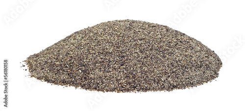 Photo: Ground pepper on a white background Ground pepper on a white background