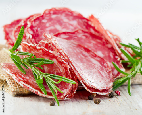 Photo: Slices of salami Slices of salami