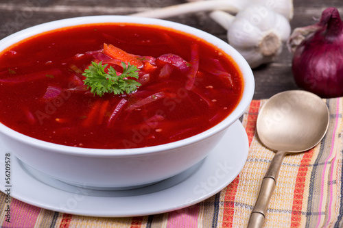 Photo: Russian and ukraine cuisine - borsch Russian and ukraine cuisine - borsch