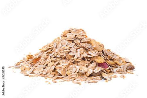 Photo: muesli isolated on white background muesli isolated on white background