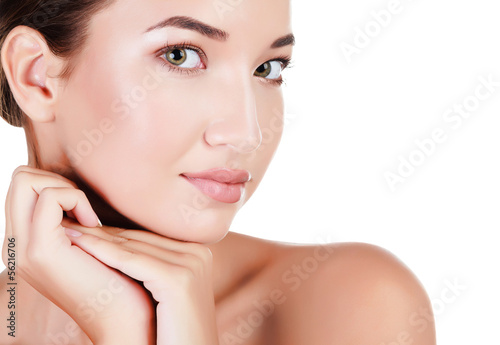 Photo: Beautiful asian woman against white background Beautiful asian woman against white background