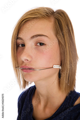 Photo: teenager with headgear teenager with headgear
