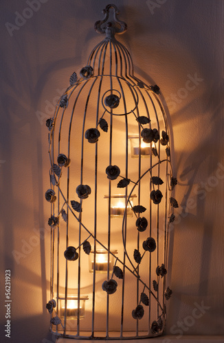Photo: Bird cage candle ornament Bird cage candle ornament