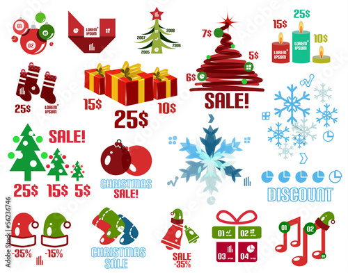 Vector: Christmas infographic templates and elements set Christmas infographic templates and elements set