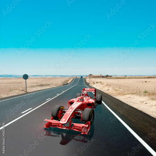 Illustration: Racing car on the road Racing car on the road