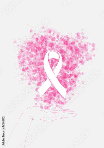 Vector: Breast cancer awareness human hand ribbon illustration EPS10 fil Breast cancer awareness human hand ribbon illustration EPS10 fil