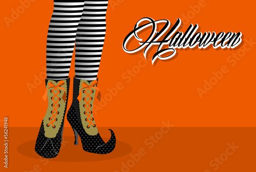 Vector: Happy Halloween spooky witch legs illustration EPS10 file. Happy Halloween spooky witch legs illustration EPS10 file.