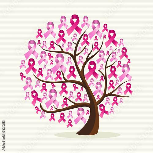 Vector: Breast cancer awareness pink ribbons conceptual tree EPS10 file. Breast cancer awareness pink ribbons conceptual tree EPS10 file.