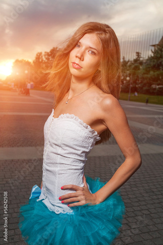Photo: long haired blonde outdoor weared tutu skirt costume long haired blonde outdoor weared tutu skirt costume